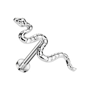 Silver Snake Titanium Threadless Labret