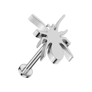 Silver Spider Titanium Threadless Labret