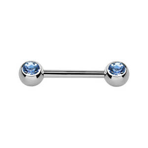 Light Sapphire Surgical Steel Nipple Bar