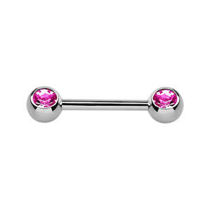 Barbell: Fuchsia Surgical Steel Nipple Bar
