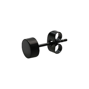 Black Surgical Steel Fake Plug Earring