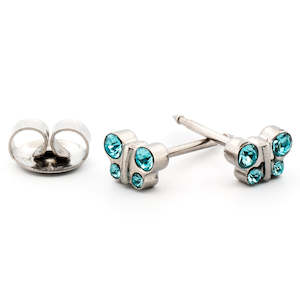 Simcha: Aquamarine Butterfly Earrings