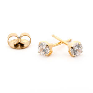 Simcha: Cubic Zirconia Gold Earrings