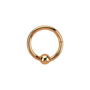 Side Lip Piercing Jewellery: 16g Rose Gold Ball Surgical Steel Hinged Ring