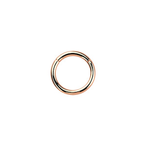 Side Lip Piercing Jewellery: 16g Rose Gold Surgical Steel Hinged Ring