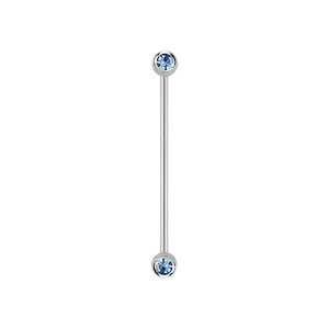 Industrial Piercing Jewellery: Light Sapphire Surgical Steel Industrial Bar
