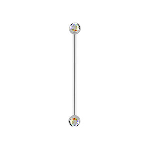 Industrial Piercing Jewellery: Aurora Borealis Surgical Steel Industrial Bar