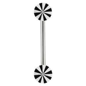 Bridge Piercing Jewellery: Black Striped Tongue Bar