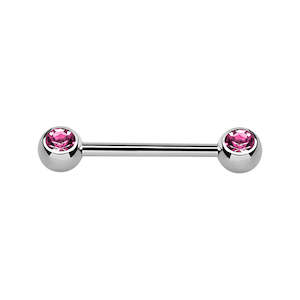 Silver Rose Surgical Steel Nipple Bar