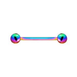 Bridge Piercing Jewellery: Rainbow Surgical Steel Barbell