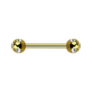 Gold Multi Jeweled Surgical Steel Barbell