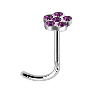Nose Screws: Amethyst Flower Nose Screw