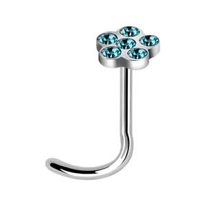 Aquamarine Flower Nose Screw
