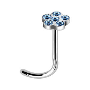 Light Sapphire Flower Nose Screw