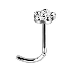 Cubic Zirconia Flower Nose Screw