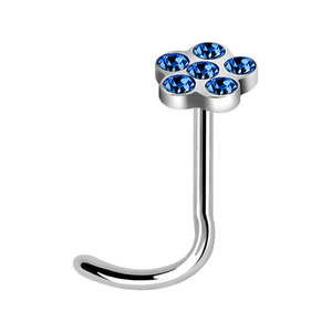Nose Screws: Sapphire Flower Nose Screw