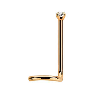 Rose Gold Cubic Zirconia Surgical Steel Nose Screw