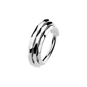 Titanium Hinged Rings: Silver Triple Lined Titanium Hinged Ring