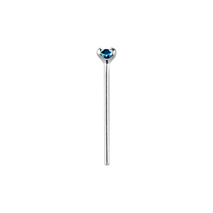 Blue Zircon Sterling Silver Claw Nose Stud