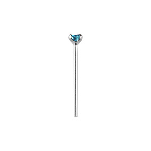 Aquamarine Sterling Silver Claw Nose Stud