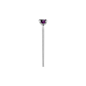 Amethyst Sterling Silver Claw Nose Stud
