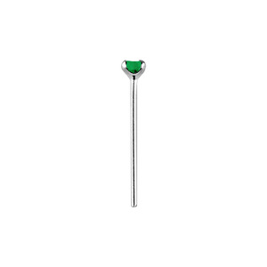 Sterling Silver Nose Studs: Emerald Sterling Silver Claw Nose Stud