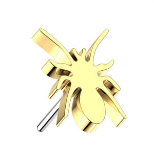 Gold Titanium Threadless Tops: Gold Spider Titanium Threadless Top