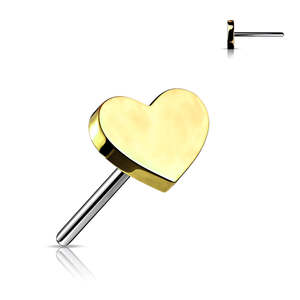 Gold Heart Titanium Threadless Top