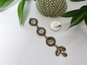 Products: Photo Charm Triple Round Charm with Leaves - Keepsake Bouquets