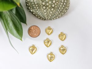 DIY Photo Charm Gold Small Heart - Set of 6 - Keepsake Bouquets