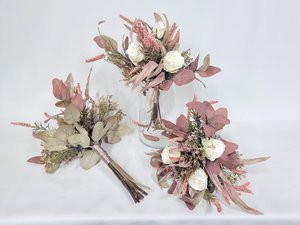 WEDDING READY Maids Bouquet Rustic Pink SILK - Keepsake Bouquets