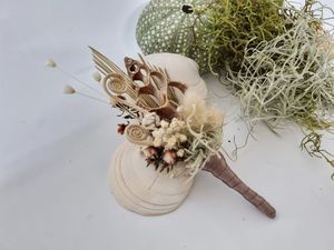 Products: WEDDING READY Sliced Shell Button Hole Brown - Keepsake Bouquets