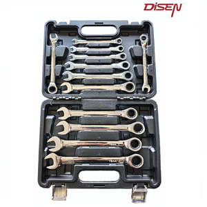 Parts: DISEN 12PCS FIXED HEAD RATCHET WRENCH BLOW CASE SET, MIRROR(8-19mm)