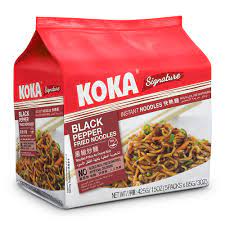 Instant Noodles: Koka No MSG Noodle Black Pepper 85g x 5pk