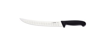Products: Breaking Knife, Scalloped Edge, 25cm - Giesser, Butcher, Primeline-Black Handle (12200wwl 25) - Kentmaster New Zealand