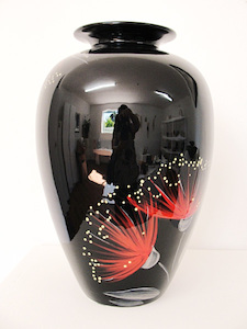 Products: Keriblue Ceramics Large Lima Vase Black Pohutukawa Keriblue Ceramics
