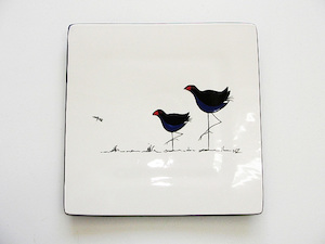 Products: Keriblue Ceramics Small Sushi – White Pukeko Keriblue Ceramics