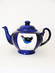 Products: Keriblue Ceramics 2 Cup Teapot – Blue Pukeko Keriblue Ceramics