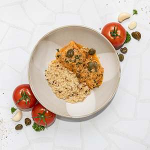 Ready To Eat Meals: Creamy Tuscan Salmon on Cauli Rice-(Keto)