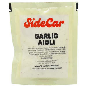 Ingredients: SideCar Garlic Aioli Sample