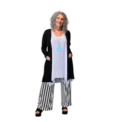 Pants Skirts: STRIPE PALAZZO