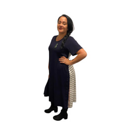 Dresses: STRIPE BACK T DRESS (18)