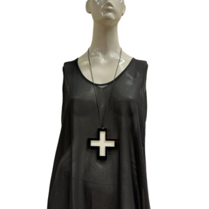 Accessories: Z45 REVERSIBLE CROSS NECKLACE
