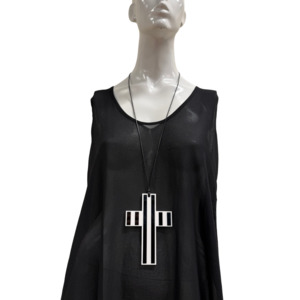Accessories: Z45 WHITE BLACK STRIPE CROSS
