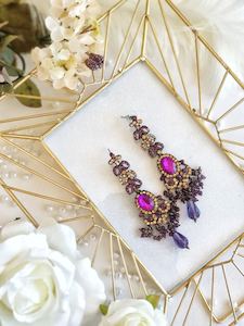 Purple & Gold Stonework Earrings