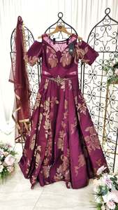 Evening Gowns: Magenta Silk (cold-shoulder)