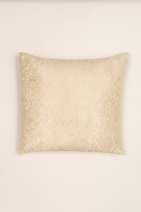 Champagne Scroll Jacquard Elegance Cushion