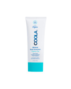 Products: Coola Zinc Oxide Sunscreen Lotion SPF50
