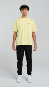 T Shirts: Pastel Palms Tee - Pastel Yellow