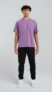 T Shirts: Acid Wash Tee - Purple